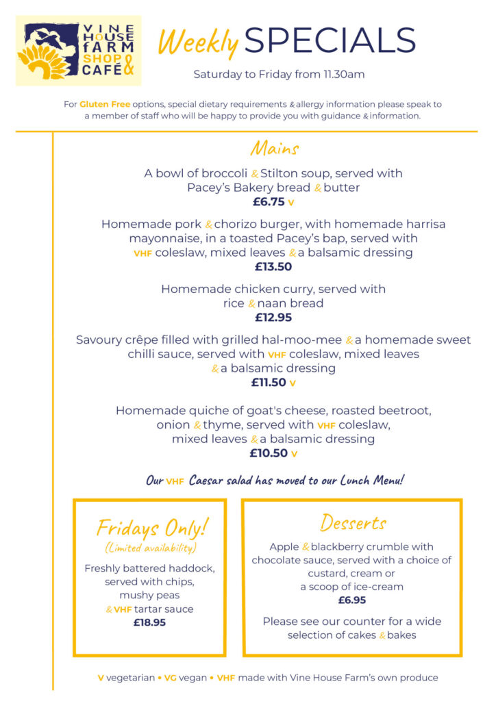Specials Menu 11.04.26 - café - Vine House Farm